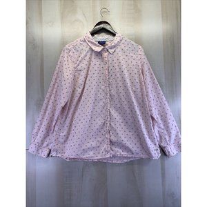 Le Tiger Womens Roll Tab Button Up Pink Shirt Size XL-6375
